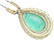 Antique Pear Cut Emerald Pendant reverse
