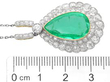 Antique Pear Cut Emerald Pendant size