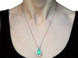 Antique Pear Cut Emerald Pendant wearing
