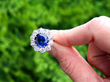 Sapphire and Diamond Cluster Ring in Yellow Gold outside