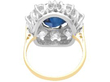 Sapphire and Diamond Cluster Ring in Yellow Gold back