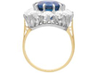 setting of Sapphire and Diamond Cluster Ring