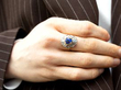 wearing Vintage Sapphire and Diamond Ballerina Ring