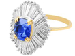 yellow gold Sapphire and Diamond Ballerina Ring
