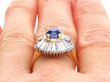 Sapphire and Diamond Ballerina Ring on hand