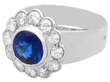 Bezel Set Sapphire Cluster Ring in White Gold