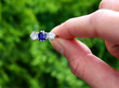 Sapphire Trilogy Engagement Ring in Platinum outside