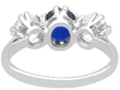 Sapphire Trilogy Engagement Ring in Platinum back
