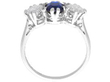 setting of Sapphire Trilogy Engagement Ring