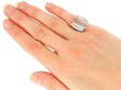 wearing Platinum Moonstone and Baguette Diamond Ring