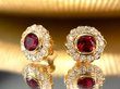 18ct Gold Ruby and Diamond Earrings