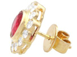 18ct Gold Ruby and Diamond Earring side