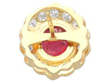 18ct Gold Ruby and Diamond Earring with reverse with back off