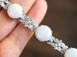 Vintage 9.41 Carat Opal and Diamond Bracelet in white gold