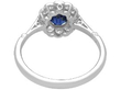 Cushion Cut Sapphire Engagement Ring in Platinum back