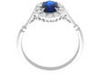 setting of Cushion Cut Sapphire Engagement Ring