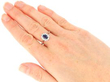 Sapphire Engagement Ring in Platinum wearing