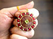 antique Peridot and Pearl Plique a Jour Pendant