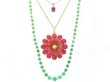 gemstone necklaces stacked