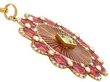 setting of Peridot and Pearl Plique a Jour Pendant
