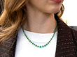 Emerald and Pearl Single Strand Bead Necklace wearing