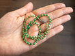 Emerald and Pearl Single Strand Bead Necklace with diamond clasp