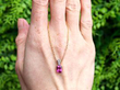 Cushion Cut Pink Sapphire Pendant outside