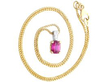 Cushion Cut Pink Sapphire Pendant in yellow and white gold