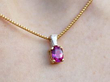 Italian Cushion Cut Pink Sapphire Pendant wearing
