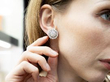 Garrard Diamond Cluster Earring in ear