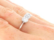 Platinum Diamond Trilogy Ring being worn