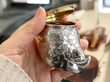 antique silver snuff box open