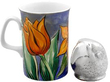 Parrots Head Silver Snuff Box next to a mug