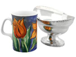 18th Century Silver Sugar Basket next to a mug