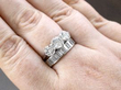 diamond rings stacked on finger