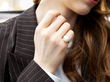 Antique Blister Pearl Ring in Platinum wearing