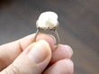 Antique Blister Pearl Ring in Platinum