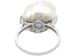 Antique Blister Pearl Ring in Platinum back