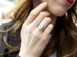 1920s White Opal Ring with Diamonds in Platinum wearing
