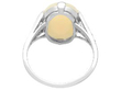 1920s White Opal Ring with Diamonds in Platinum back