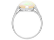 setting of 1920s White Opal Ring with Diamonds