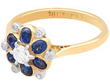 antique Floral Sapphire Ring in Yellow Gold