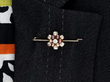 Natural Antique Pearl and Diamond Brooch wearing