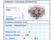 Natural Antique Pearl and Diamond Brooch grading card