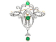 Antique Emerald and Diamond Brooch