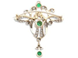 Antique Emerald and Diamond Brooch reverse