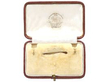 Antique Emerald and Diamond Pendant Brooch and earring set empty box