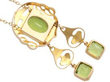 Peridot Necklace Gold in Arts and Crafts Style reverse