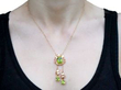 wearing Peridot Necklace Gold in Arts and Crafts Style