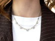 Wearing Pearl Necklace